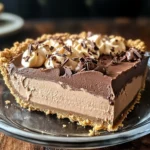 No-Bake Cream Cheese Peanut Butter Pie with Chocolate Whipped Cream