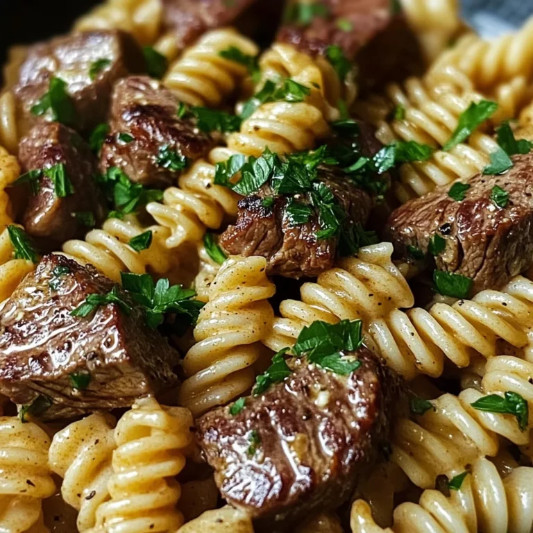 One-Pot Creamy Spicy Garlic Butter Steak & Pasta