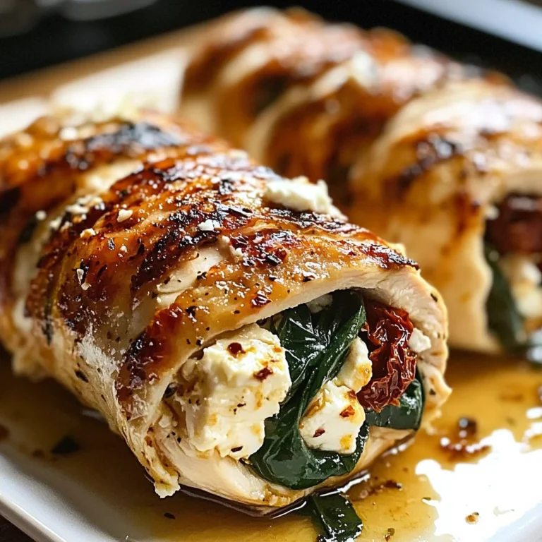 Rolled Up Chicken with Feta, Spinach, and Sun-Dried Tomatoes