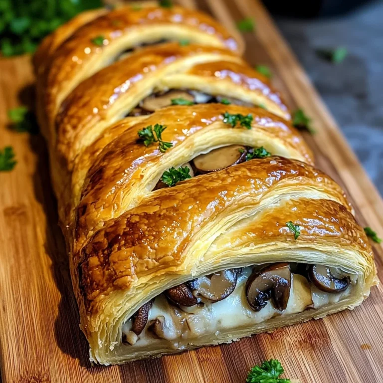Savory Mushroom & Gruyère Puff Pastry Braid