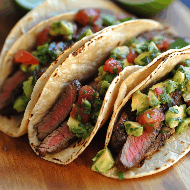 Grilled Steak Tacos with Avocado Salsa