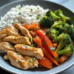 Chicken Stir-Fry with Steamed Broccoli & Fluffy Rice