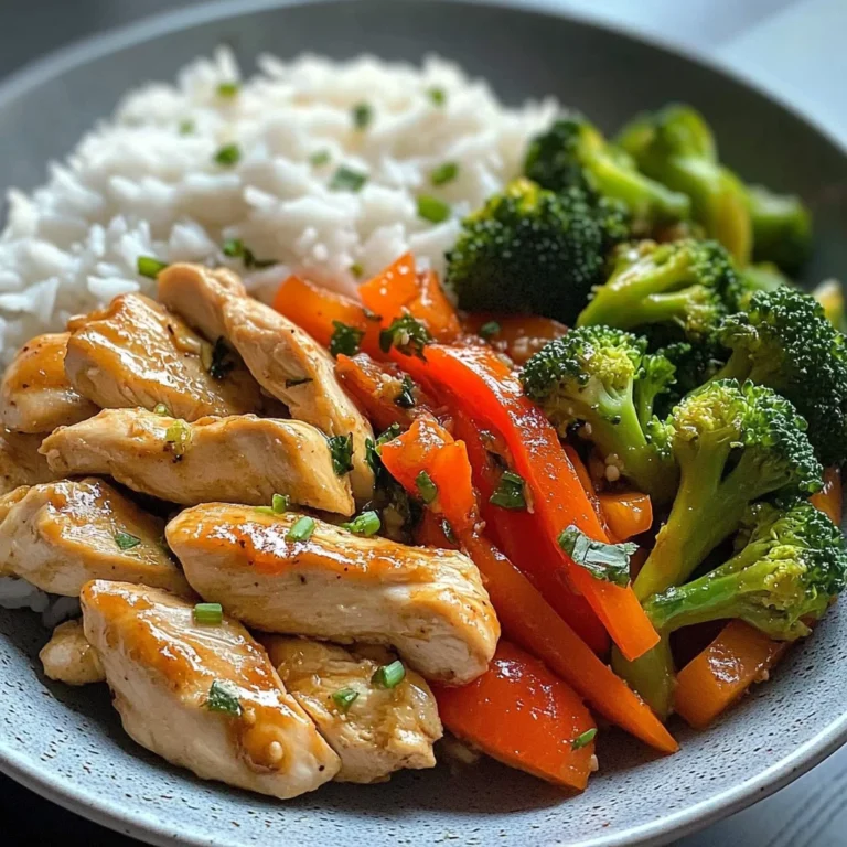 Chicken Stir-Fry with Steamed Broccoli & Fluffy Rice