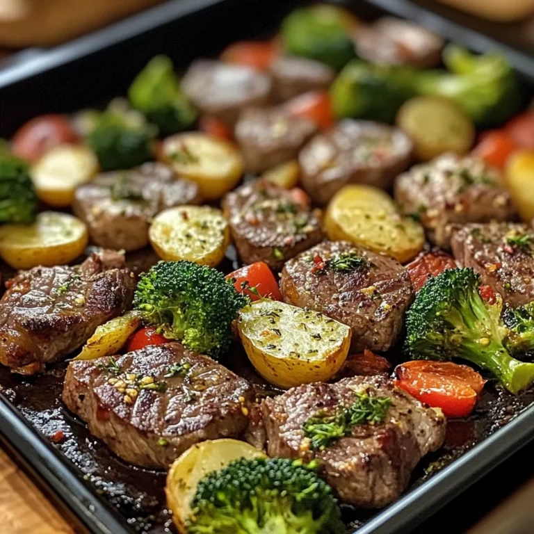 Garlic Butter Steak & Veggies Sheet Pan Recipe