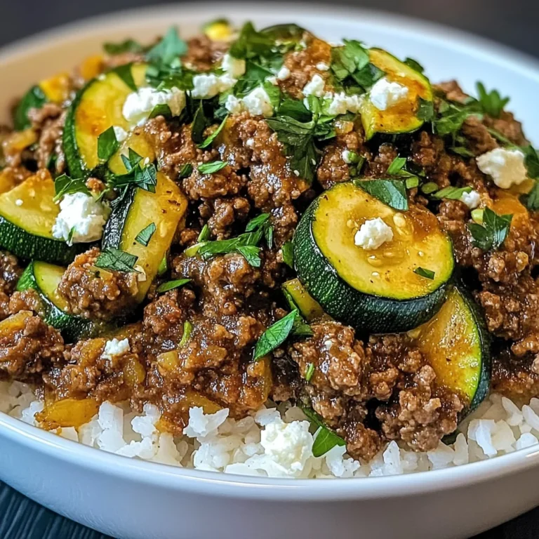 Greek-Style Beef and Zucchini Rice Bowl