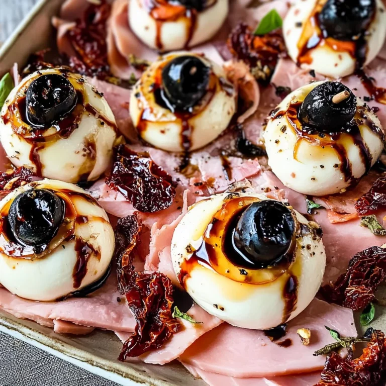 Halloween Antipasto Eyeballs Appetizer