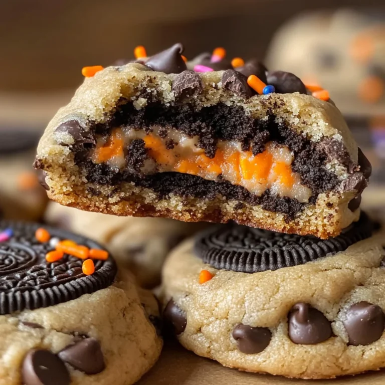 Halloween Oreo stuffed chocolate chip cookies