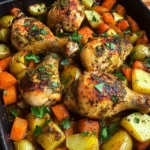 Herb Roasted Chicken Drumsticks with Veggies
