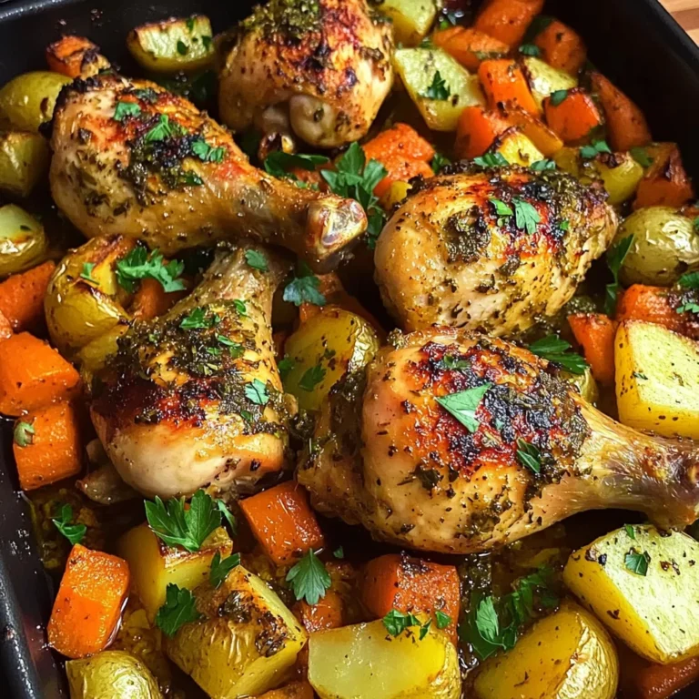 Herb Roasted Chicken Drumsticks with Veggies