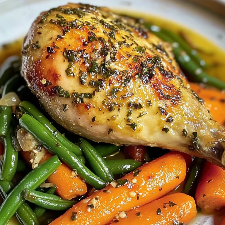 Herb Roasted Chicken with Garlic Green Beans & Glazed Carrots