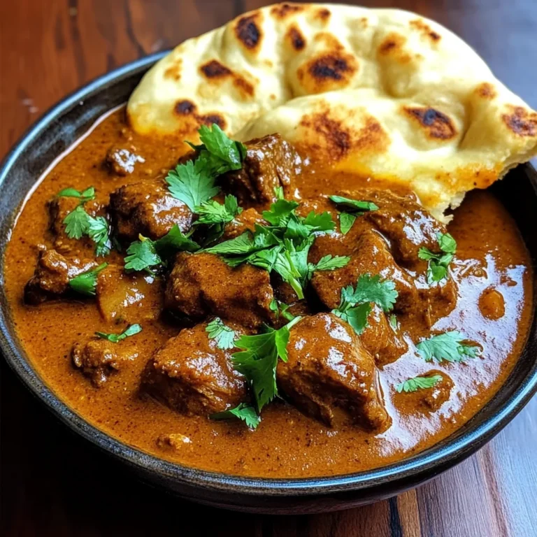 Indian-Style Beef Curry with Homemade Garlic Naan