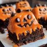 Melted Jack O' Lantern Brownies