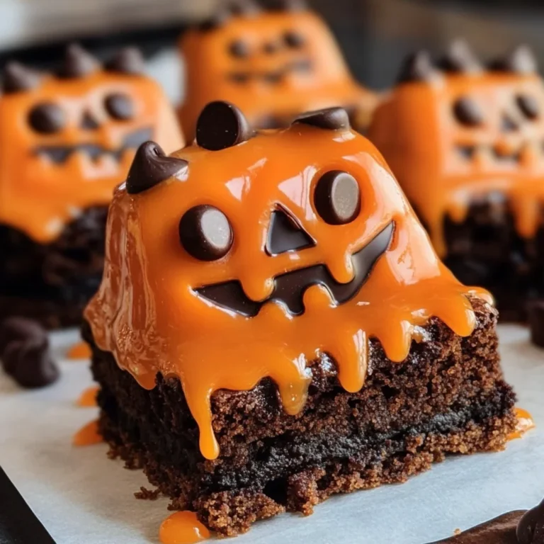 Melted Jack O' Lantern Brownies