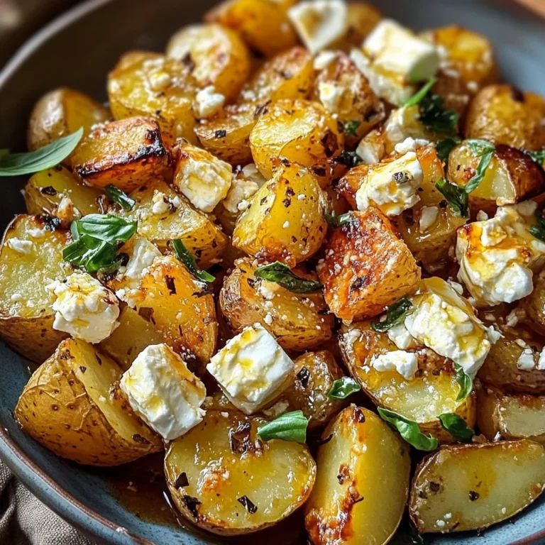 Roasted Potatoes with Baked Feta and Garlic