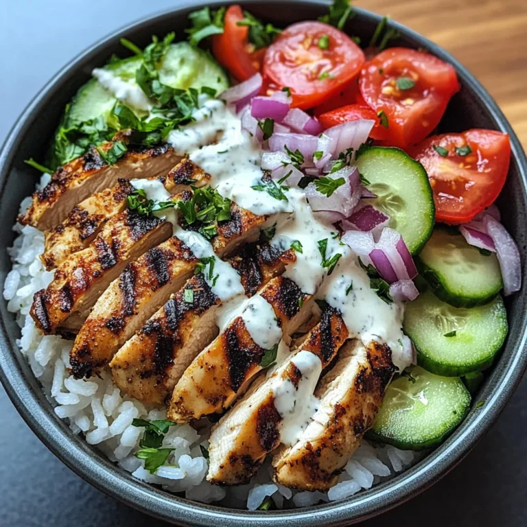 Savor 2-Hour Grilled Chicken Shawarma Bowls with Creamy Garlic Sauce