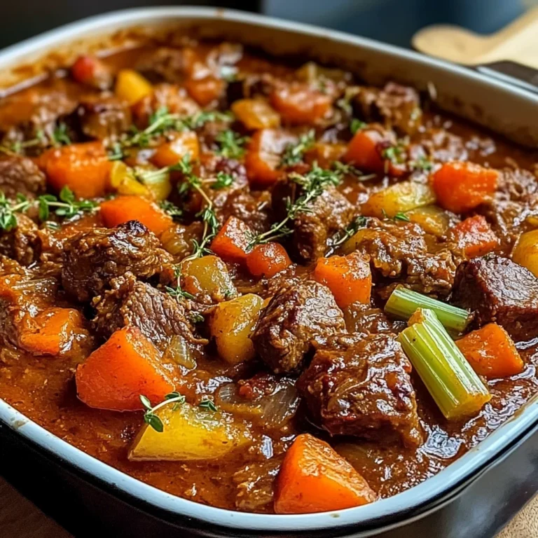 Slow-Baked Tuscan Beef Casserole with Rustic Vegetables