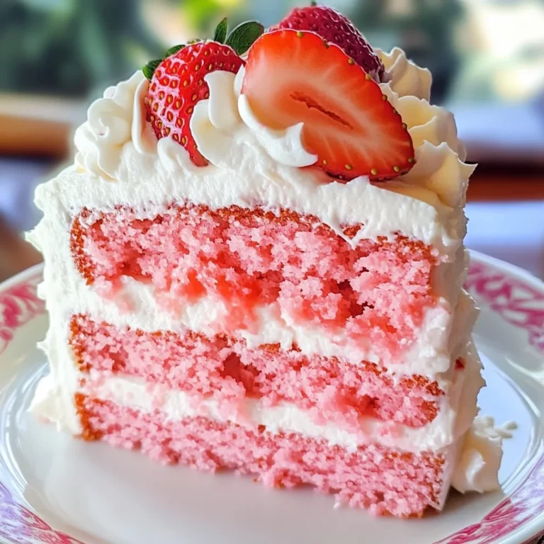 Strawberry Cake with Whipped Cream Cheese Frosting