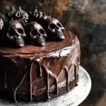Vegan Chocolate Layer Skull Cake