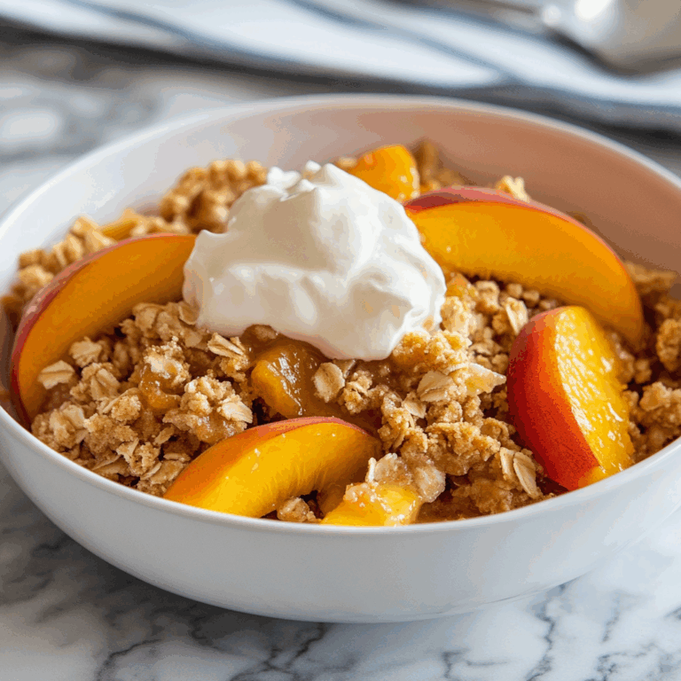 Easy Peach Crisp Recipe (Crispy & Juicy)