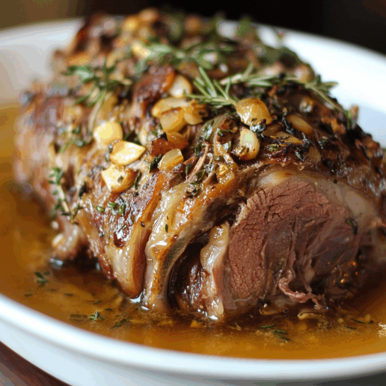 Slow-Roasted Lamb Shoulder with Garlic-Honey Mustard Glaze