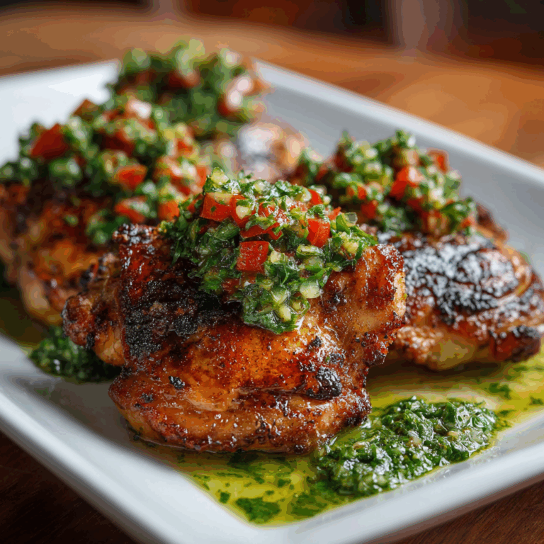 Grilled Chicken Thighs with Chimichurri