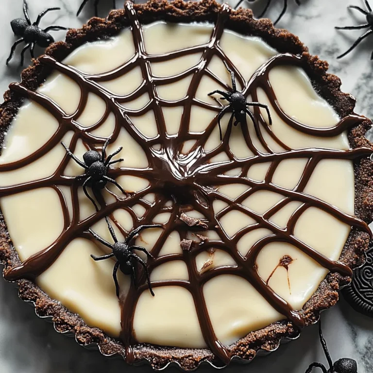 Halloween Chocolate Spiderweb Tart