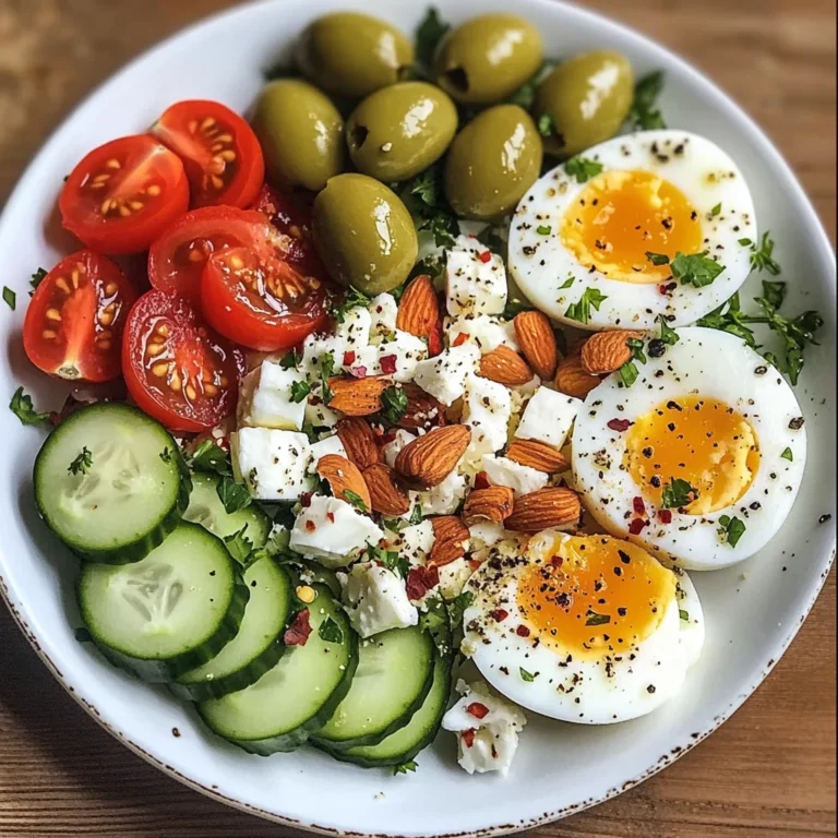 Turkish-Style Protein Plate with Eggs, Feta & Veggies
